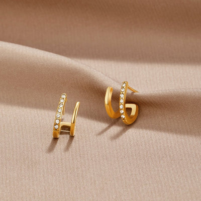 Pendientes de garra con cristal