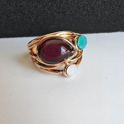 Anillo vintage de piedra lunar azul