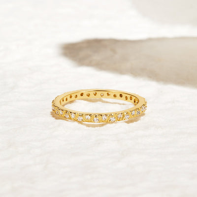 Anillo Arquette de oro y cristal