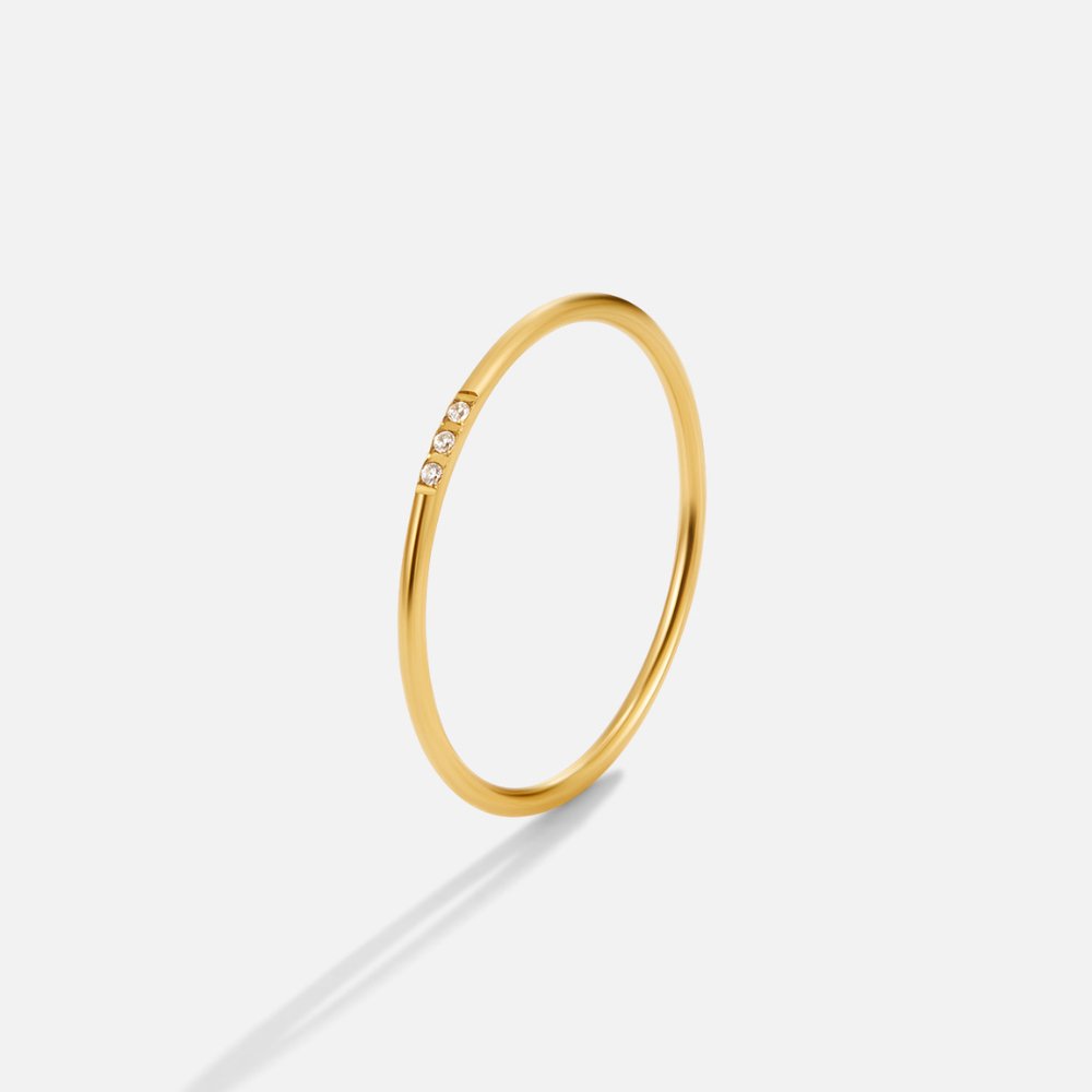 Conjunto de anillos de oro y cristal Eula