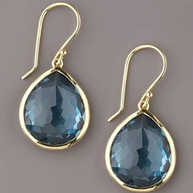 Pendientes colgantes vintage con cristales azules