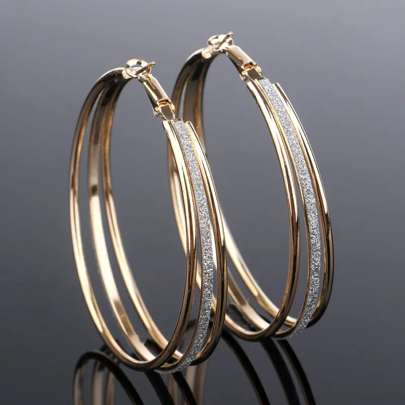 Pendientes de aro vintage de oro pulido