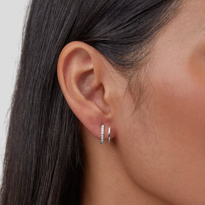 Pendientes de garra de plata y cristal
