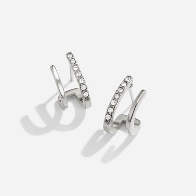 Pendientes de garra de plata y cristal